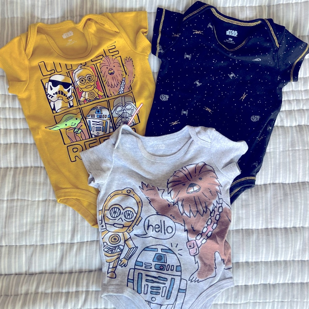 Star Wars set of 3 onesies
